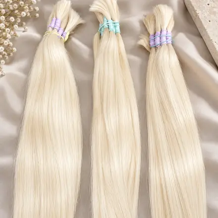 Mechas de cabelo humano loiro platinado liso